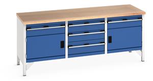 Bott Bench 2000Wx750Dx840mmH - 2 Cupboards,5 Drwrs & MPX Top 2000mm Wide Engineering Storage Benches with Cupboards & Drawers 58/41002064.11 Bott Bench 2000Wx750Dx840mmH 2 Cupboards 5 Drwrs MPX Top.jpg